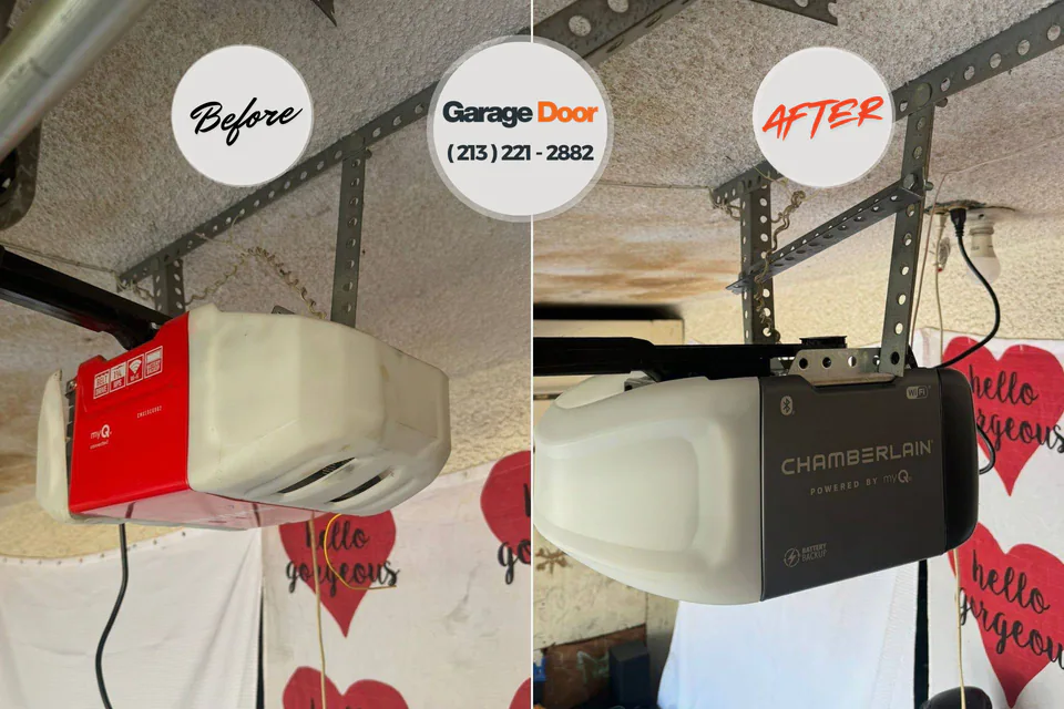 Before and after: garage door repair Lake Hiawatha, NJ